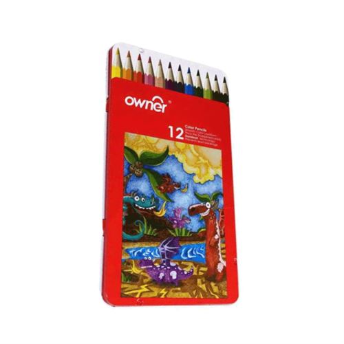 مداد رنگی 12 رنگ تخت فلزی owner مدل 141712