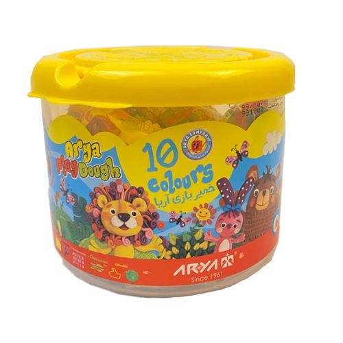 خمیربازی سطلی 10 رنگ آریا با دی وی دی کد 1068